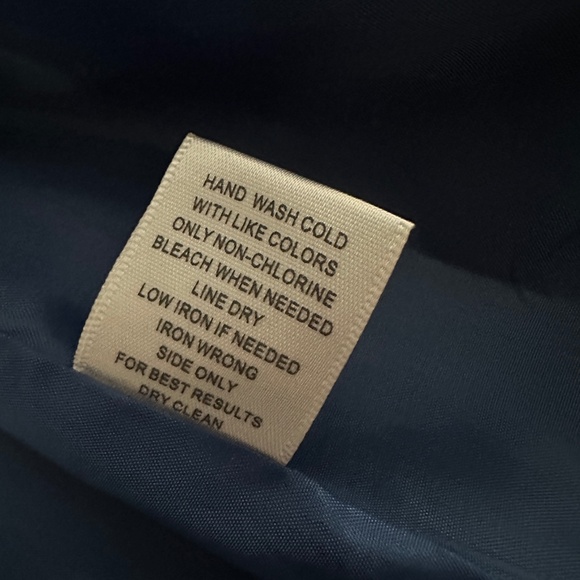 Dressbarn Blue Ruffle Open Jacket Blazer Size Large - Picture 5 of 9